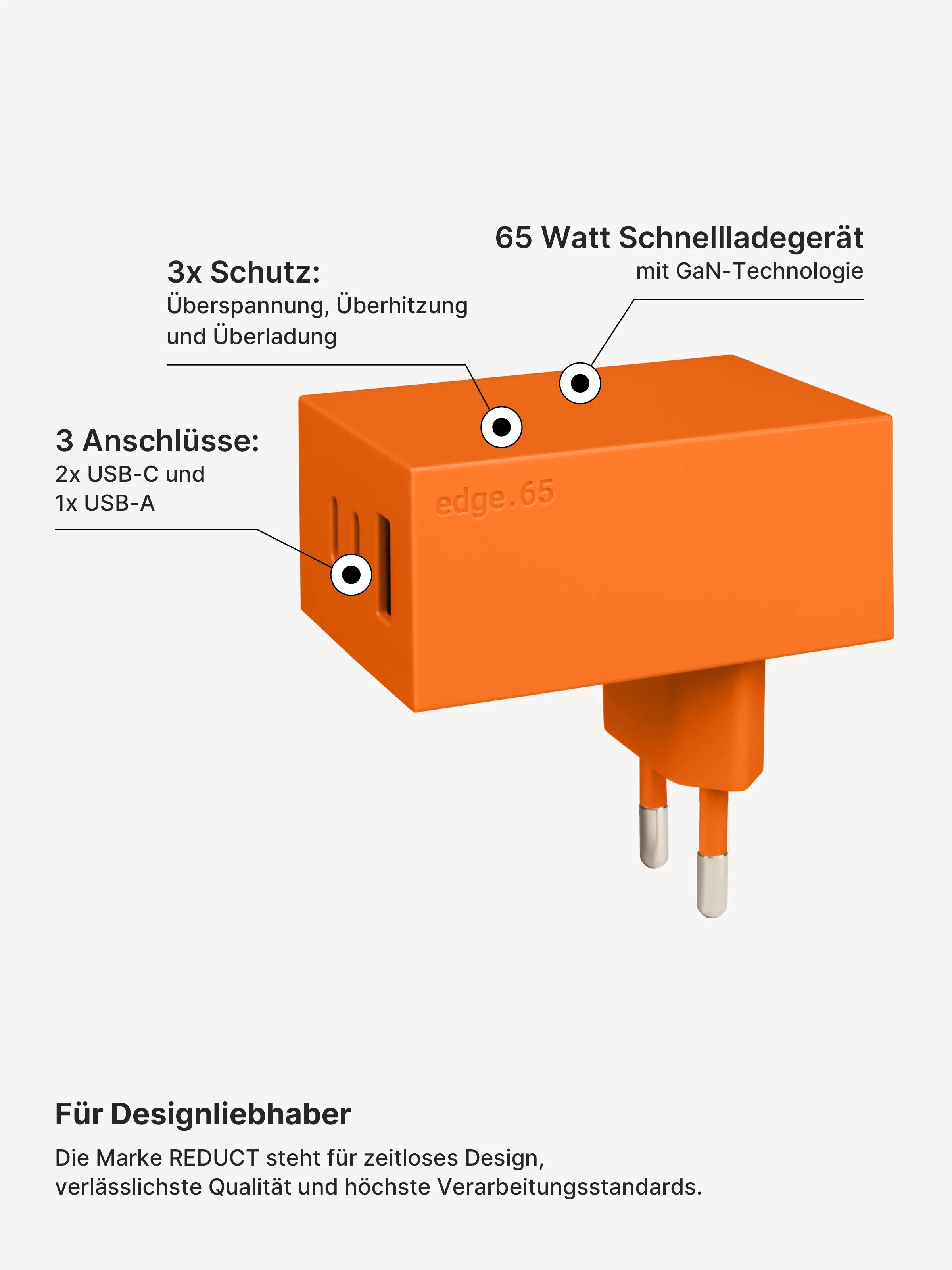 USB-C Ladegerät 65W + 2x USB-C Kabel (Autumn+Dune)