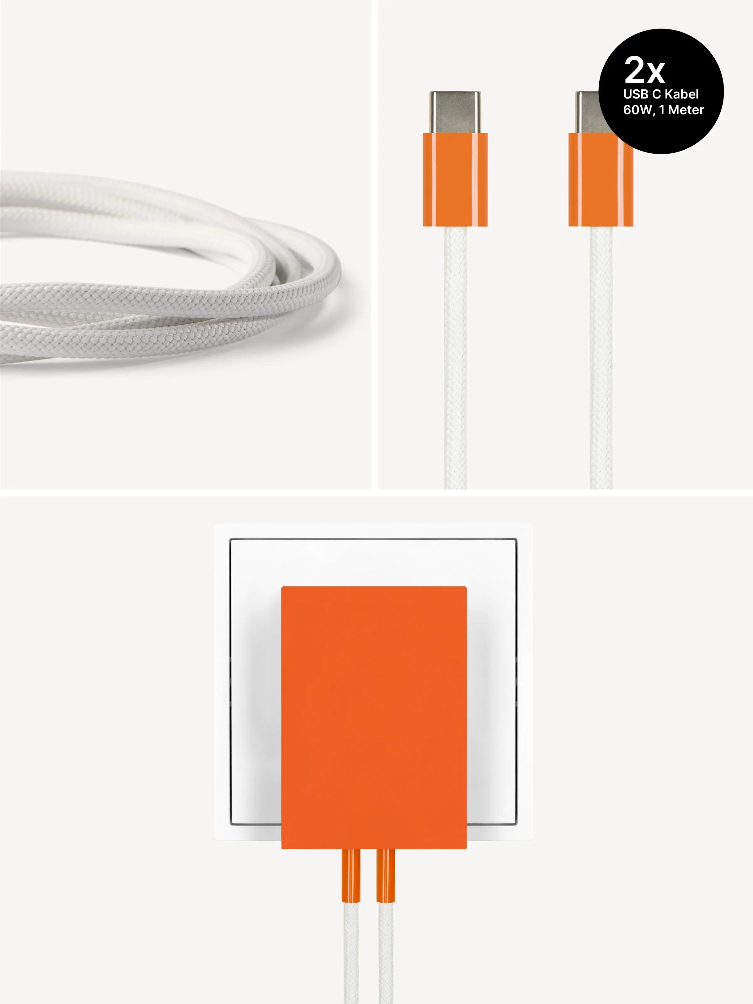 USB-C Ladegerät 65W + 2x USB-C Kabel (Autumn)