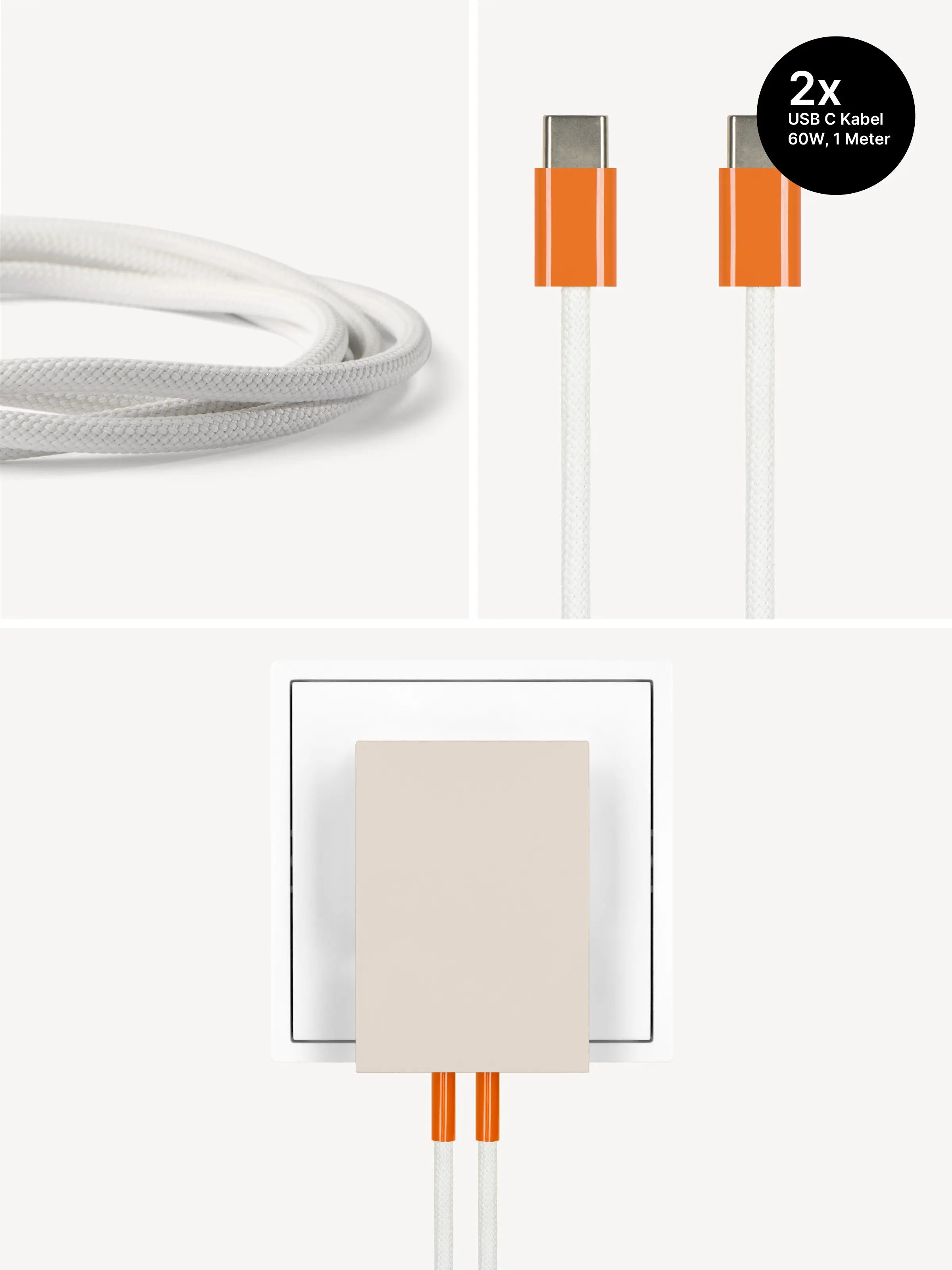 USB-C Ladegerät 65W + 2x USB-C Kabel (Autumn)