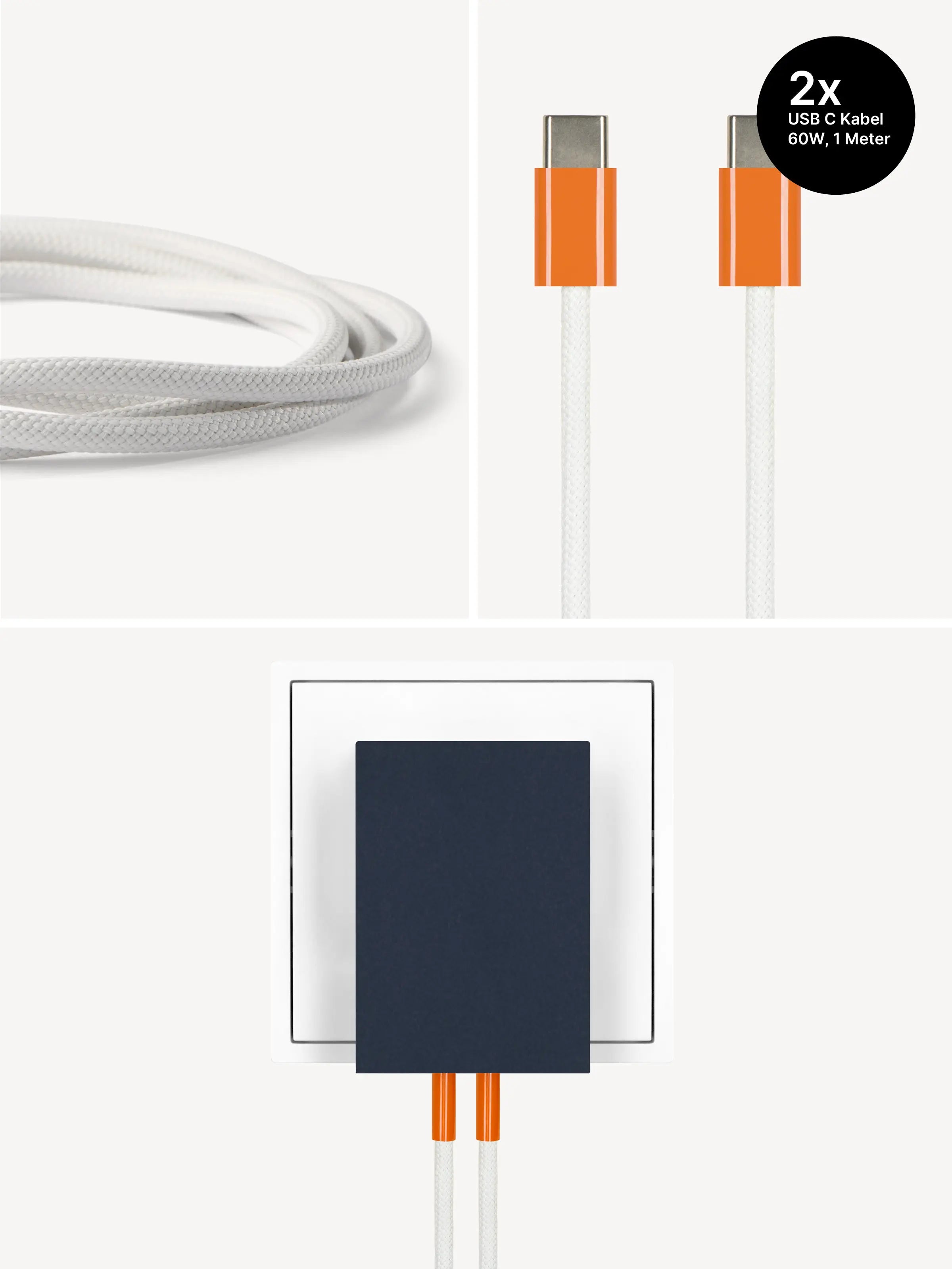 USB-C Ladegerät 65W + 2x USB-C Kabel (Autumn)