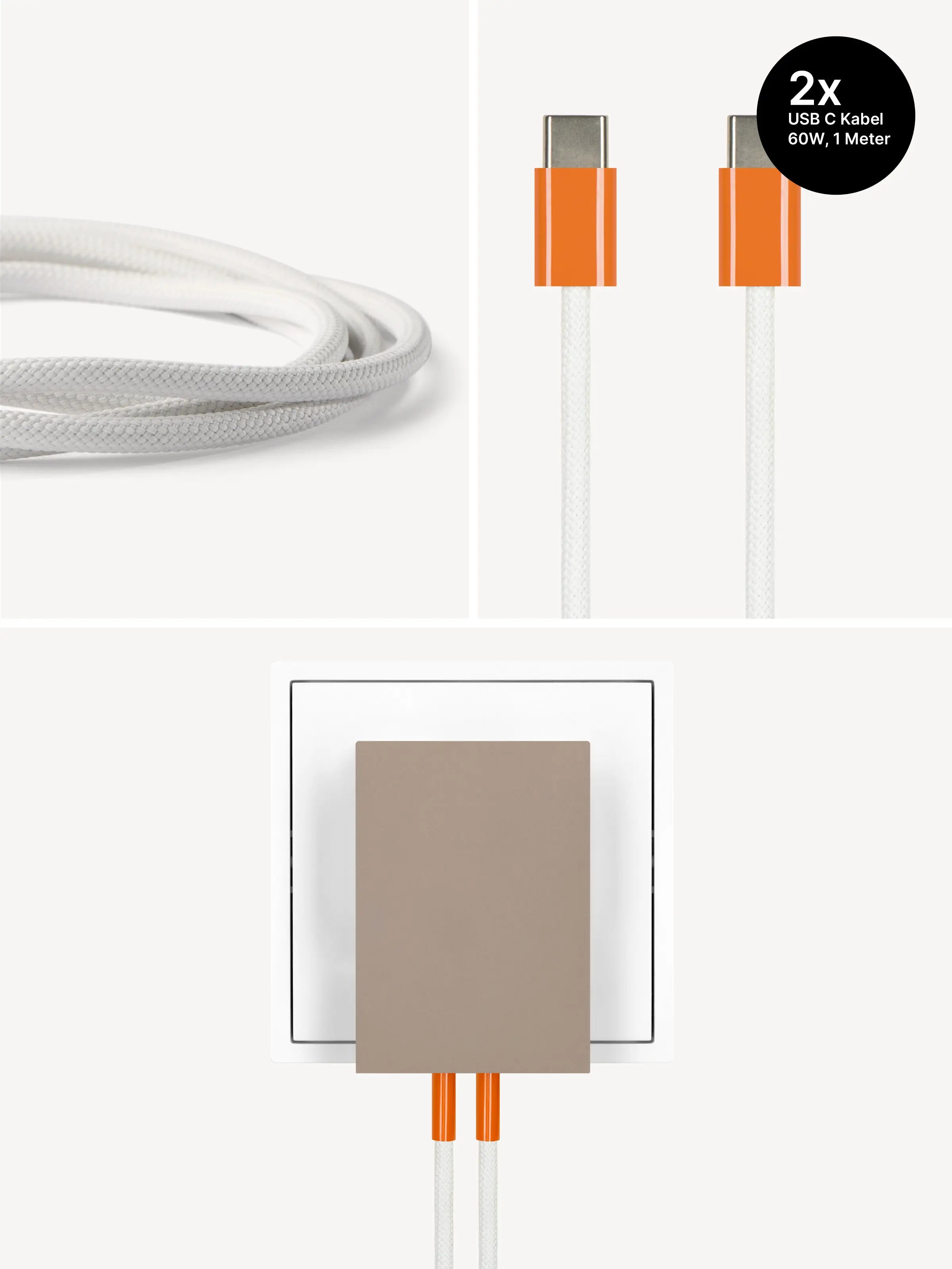 USB-C Ladegerät 65W + 2x USB-C Kabel (Autumn)