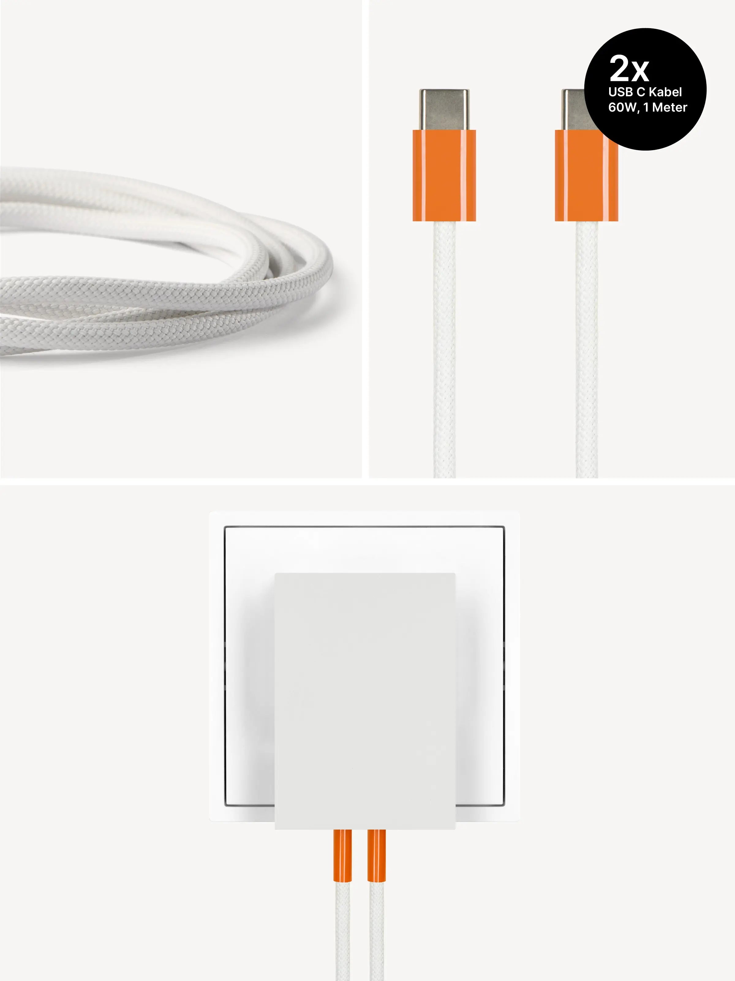 USB-C Ladegerät 65W + 2x USB-C Kabel (Autumn)