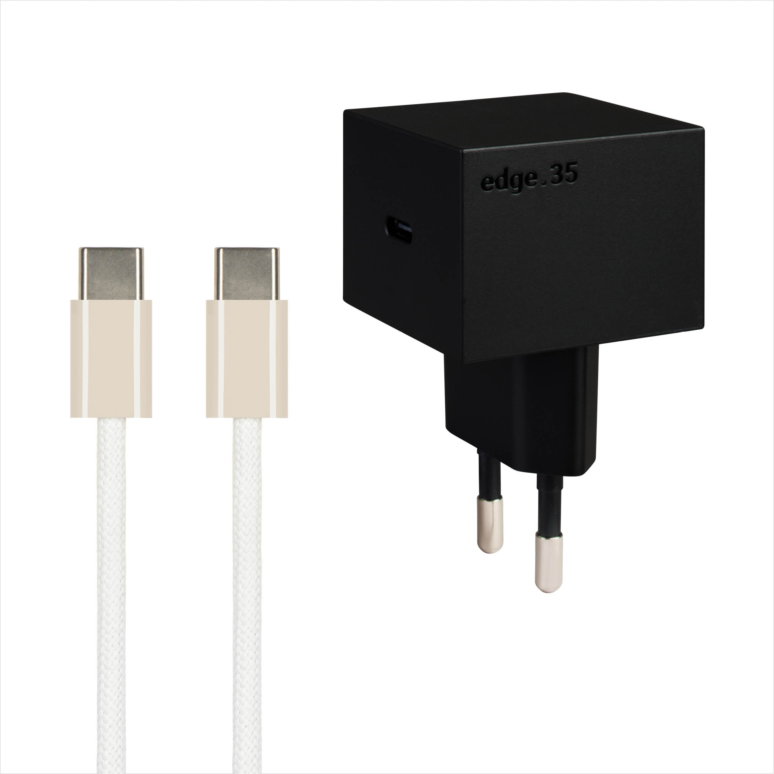 USB-C Ladegerät 35W (Black) + USB-C Kabel (Dune)